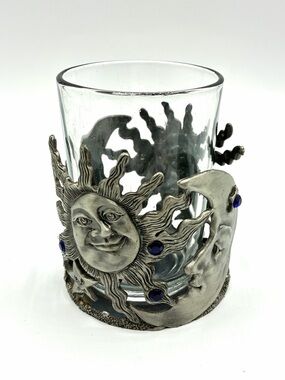 Vintage Spoontiques Celestial Candle Holder Sun Moon Stars